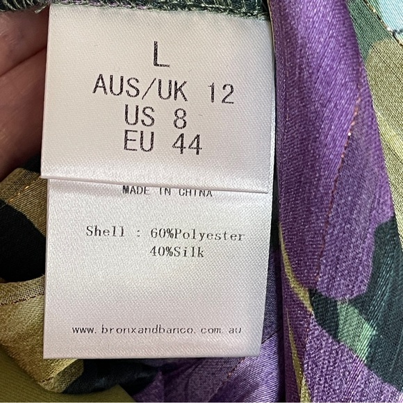 BRONX AND BANCO Tropics Bodysuit | US 8/L | Balloon Sleeve | Green Multi - Picture 11 of 14